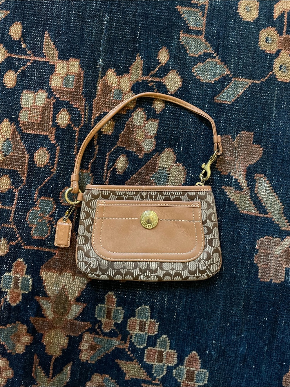 Vintage Leather Coach Wristlet Bag Wallet